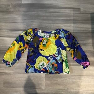 Aldo Martins Blue and Yellow Floral Blouse